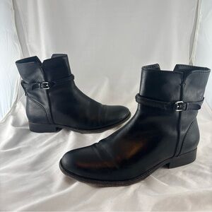 Frye Melissa Seam Short Black Leather Zip Ankle Boots Womens 8.5 B 3475443